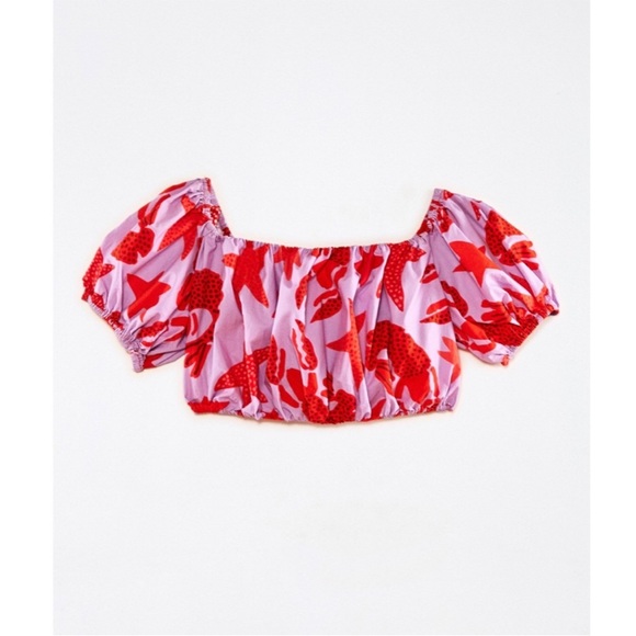 FARM Rio Lobster Sky Crop Top Sz. M - Picture 7 of 7